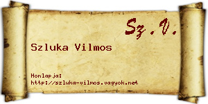 Szluka Vilmos névjegykártya